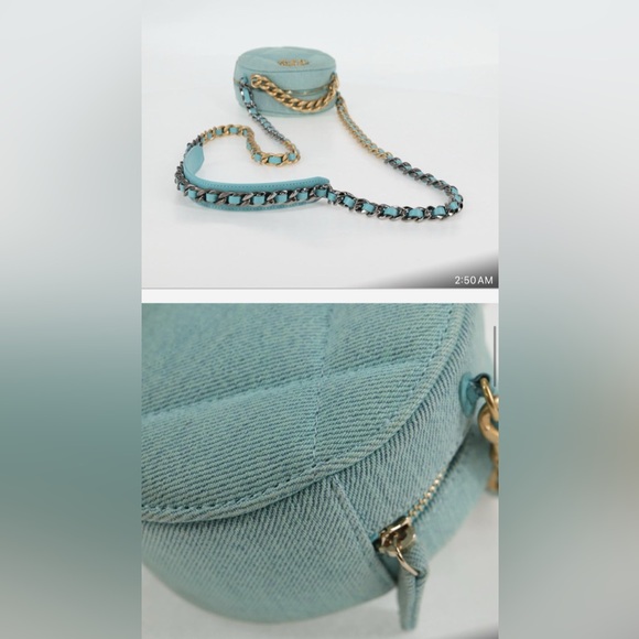 Chanel 19 Denim Round Clutch chain Bag - Picture 9 of 13